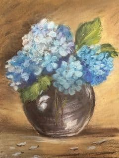 Hydrangea Flowers in a Pot